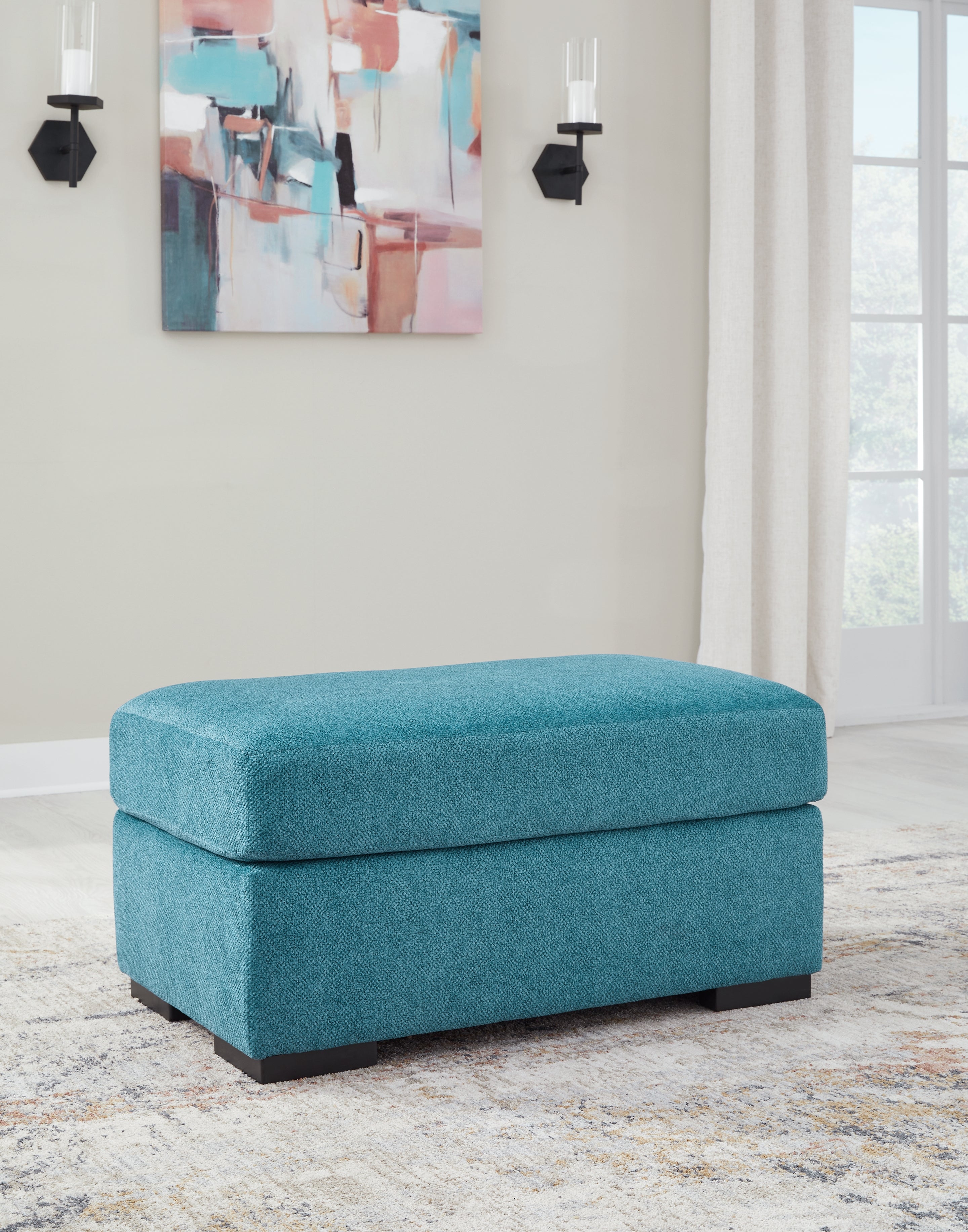 Tampa Furniture Outlet Lutz - Ashley Furniture - Keerwick Living Room - Ottoman / Teal - 6750714