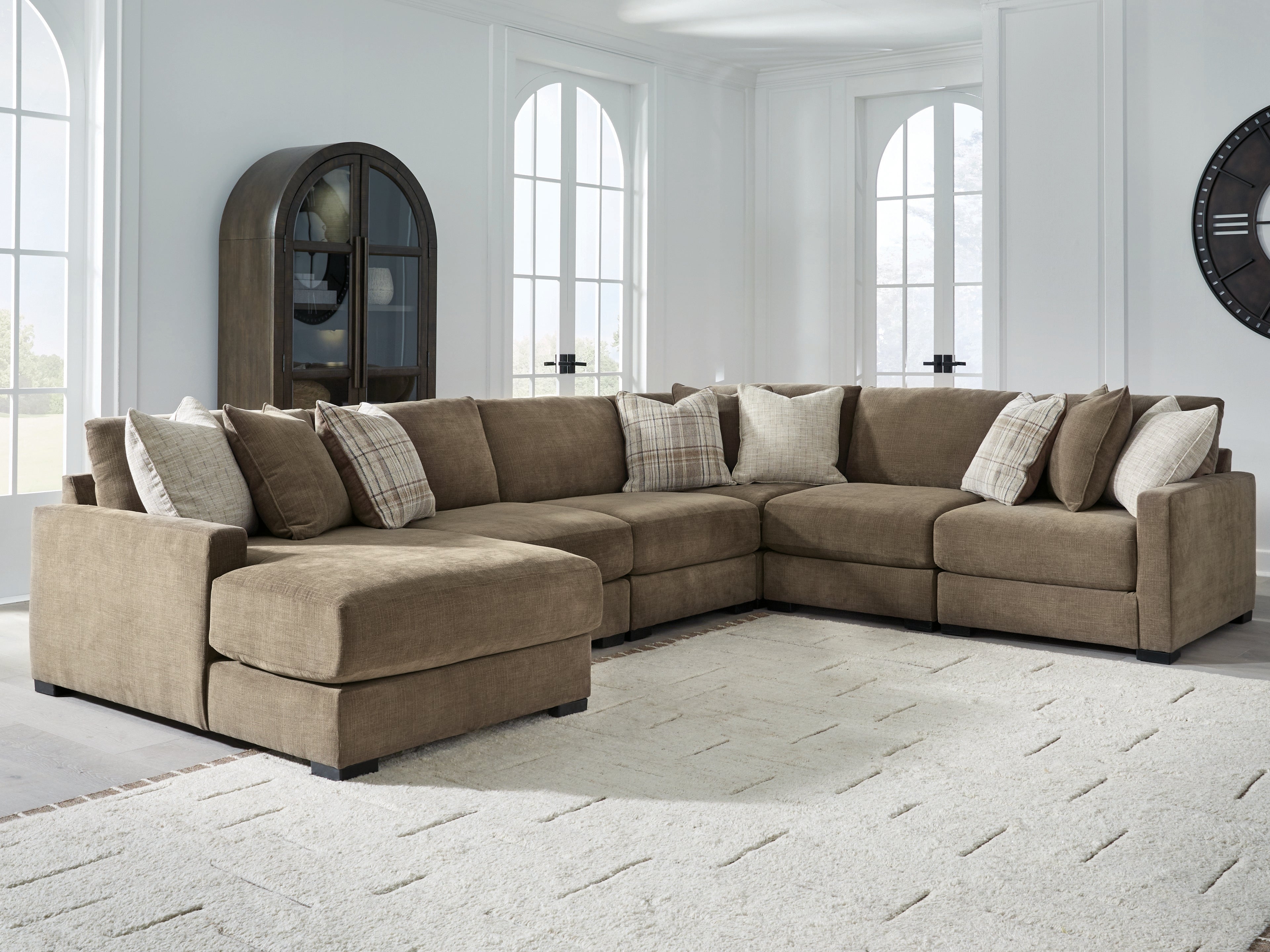 Tampa Furniture Outlet Lutz - Ashley Furniture - Camellia-Court Sectional - RAF 6-Piece Sectional with Chaise / Coffee - 68207S14