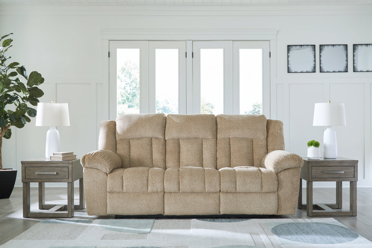 Tampa Furniture Outlet Lutz - Ashley Furniture - Tip-Off Living Room - PWR REC Sofa with ADJ Headrest / Wheat - 6930515