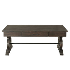 Stone - Coffee Table With PU Base - Dark Walnut