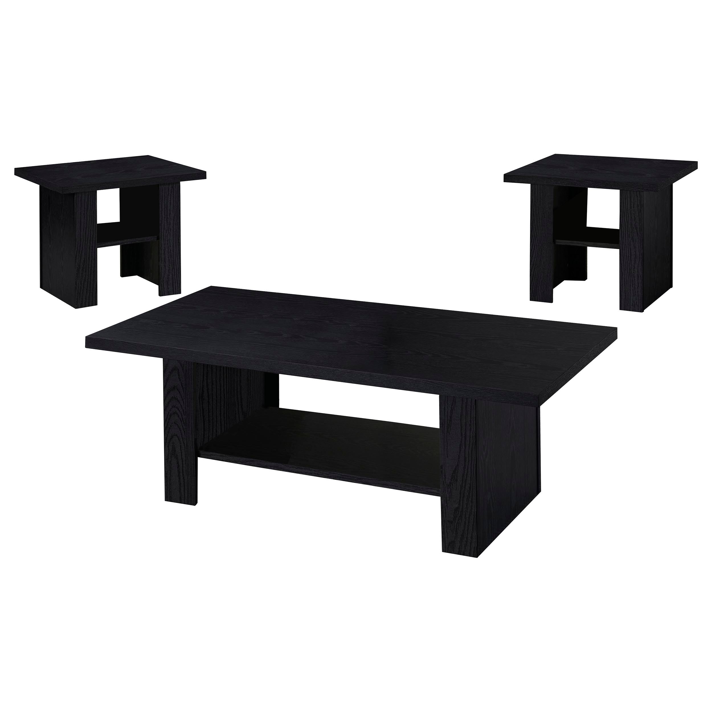 Tampa Furniture Outlet - Coaster - Rodez 3-piece Engineered Wood Coffee Table Set Black - 700345