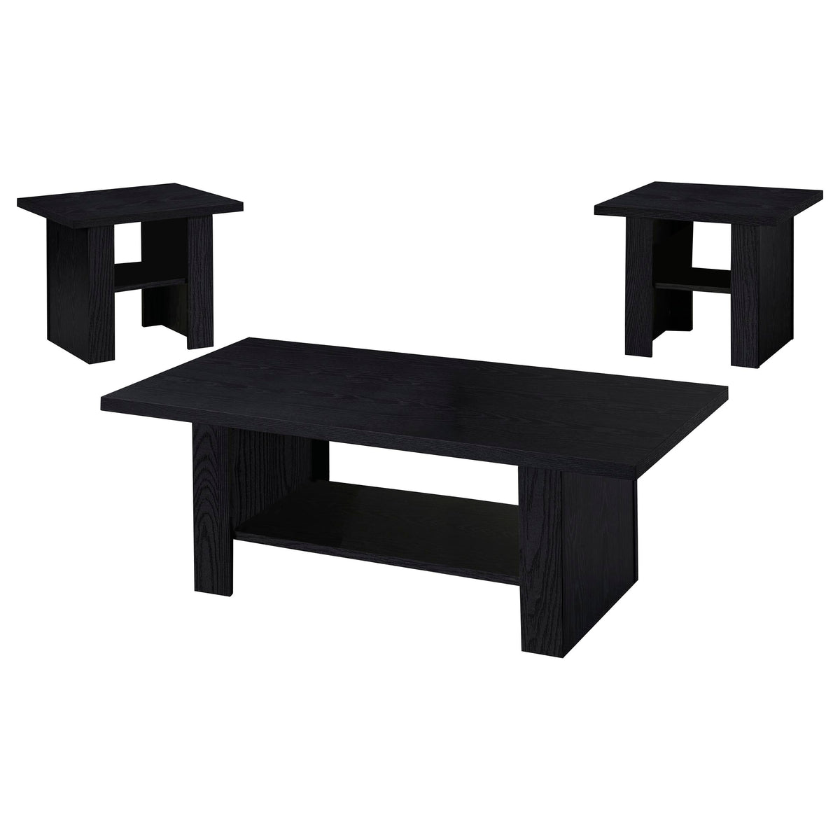 Tampa Furniture Outlet - Coaster - Rodez 3-piece Engineered Wood Coffee Table Set Black - 700345