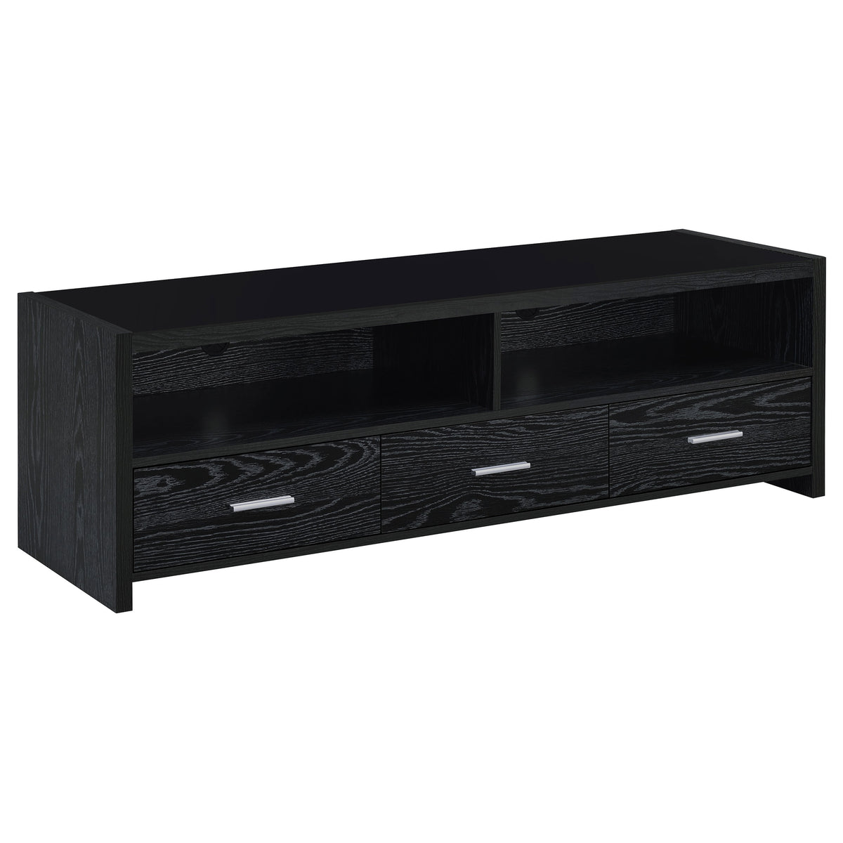 Tampa Furniture Outlet - Coaster - Alton 3-drawer Engineered Wood 61-inch TV Stand Black Oak - 700645