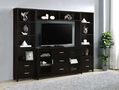 Tampa Furniture Outlet - Coaster - Lewes 4-piece 60-inch TV Entertainment Center Cappuccino - 700881-S4