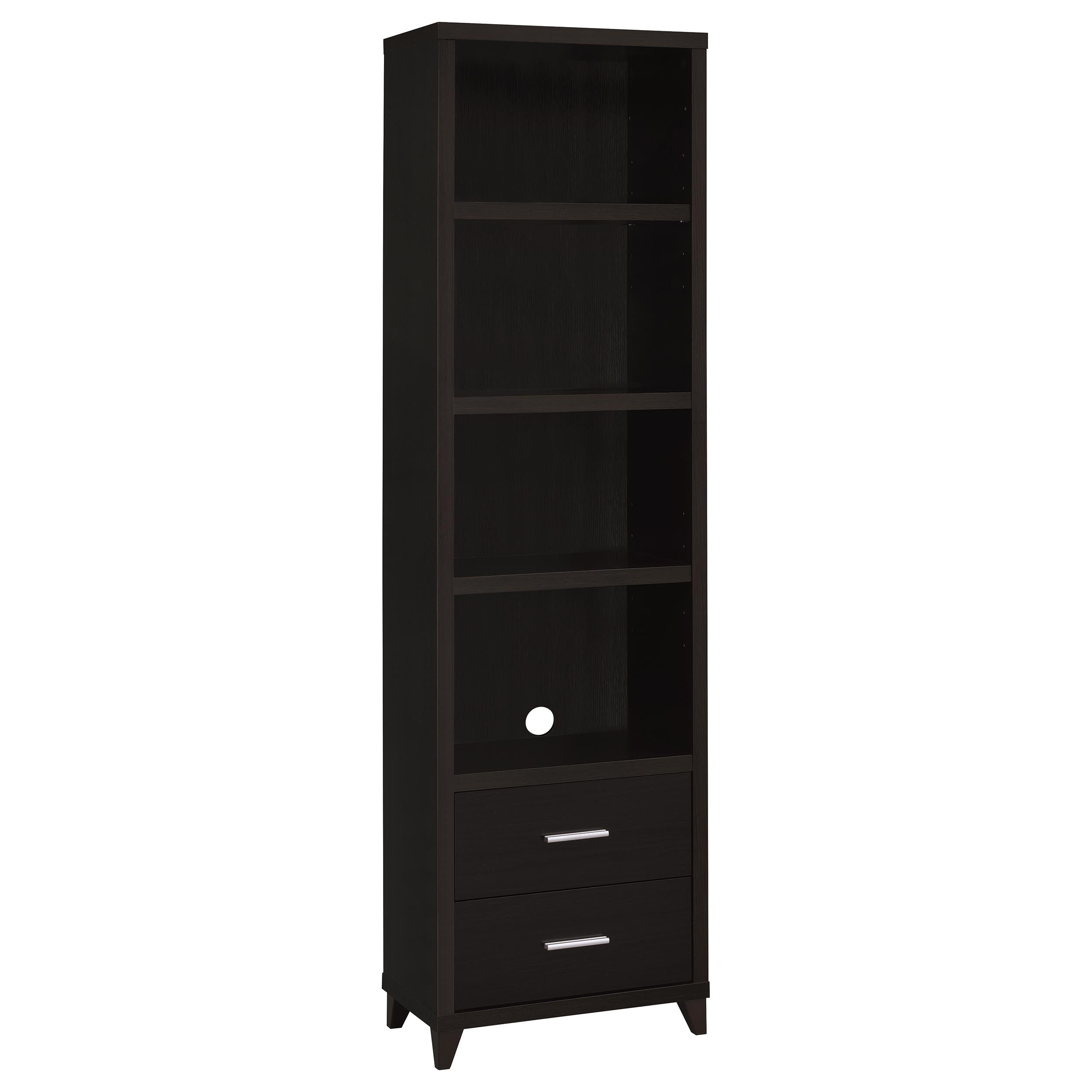 Tampa Furniture Outlet - Coaster - Lewes 4-shelf Engineered Wood Media Tower Cappuccino - 700882