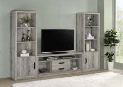 Tampa Furniture Outlet - Coaster - Burke 3-piece 59-inch TV Entertainment Center Grey Driftwood - 701024-SET