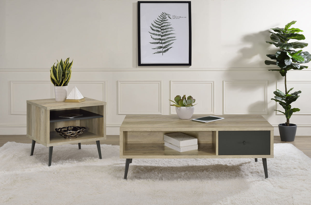 Tampa Furniture Outlet - Coaster - Welsh 2-piece Coffee and End Table Set Distressed Pine - 701038-S2