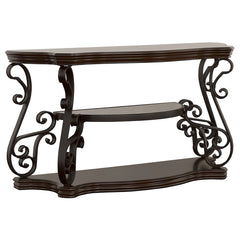 Tampa Furniture Outlet - Coaster - Laney Scrollwork Entryway Sofa Console Table Deep Merlot - 702449