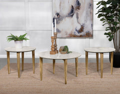 Tampa Furniture Outlet - Coaster - Aldis 3-piece Coffee and End Table Set White - 703718-S3