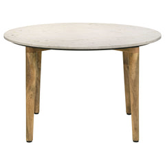 Aldis Round Marble Top Coffee Table White and Natural