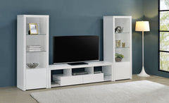 Tampa Furniture Outlet - Coaster - Jude 3-piece 71-inch TV Entertainment Center White High Gloss - 704251-SET