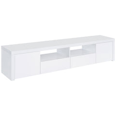 Tampa Furniture Outlet - Coaster - Jude 2-door Engineered Wood 79-inch TV Stand High Gloss White - 704262