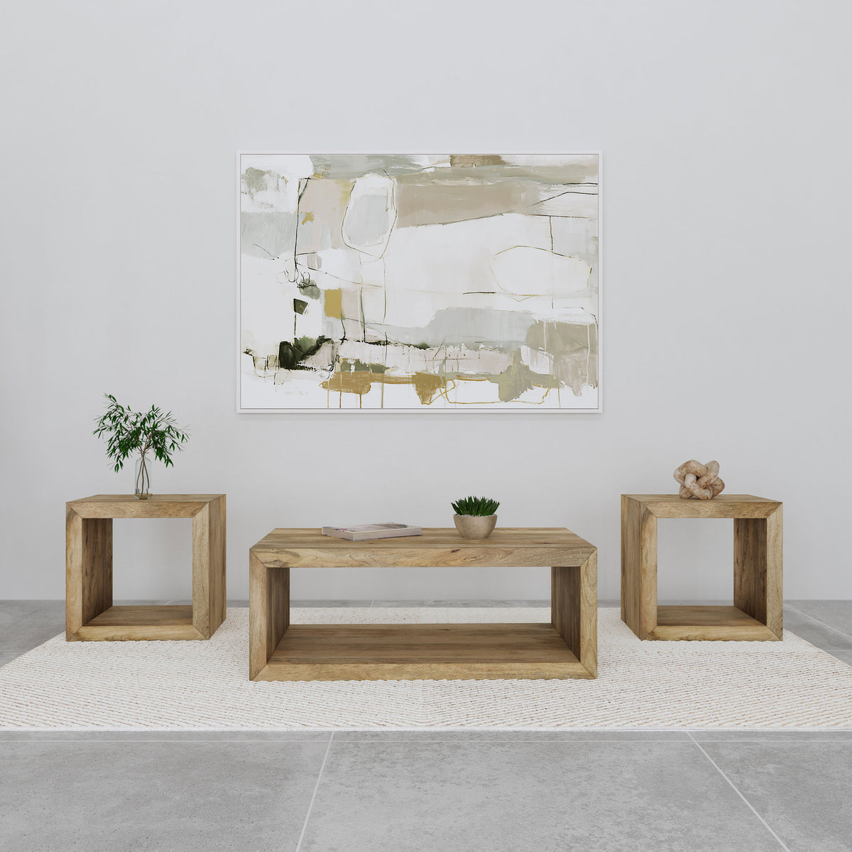 Tampa Furniture Outlet - Coaster - Benton 3-piece Solid Mango Coffee and End Table Set Natural - 704838-S3