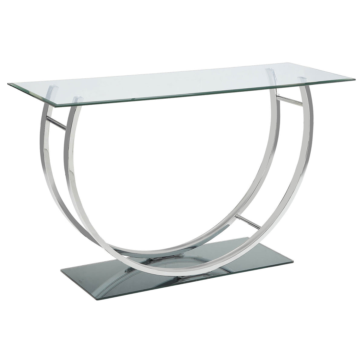 Tampa Furniture Outlet - Coaster - Danville U-shaped Glass Top Entryway Console Table Chrome - 704989