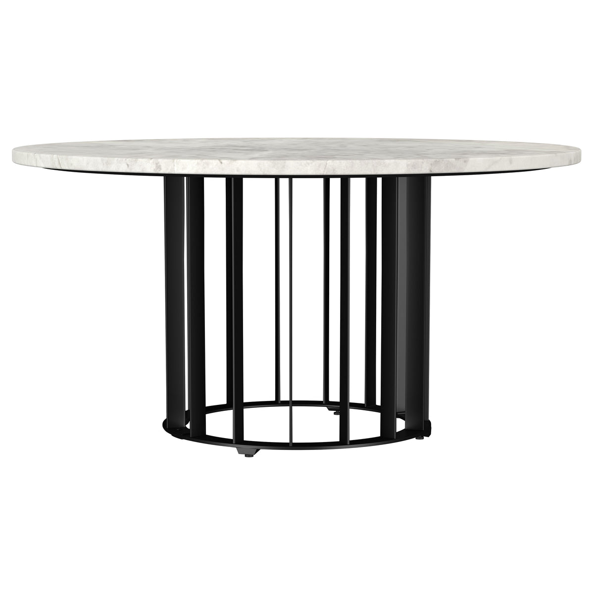 Tampa Furniture Outlet - Coaster - Haven Round Genuine White Marble Top Coffee Table Black - 706208