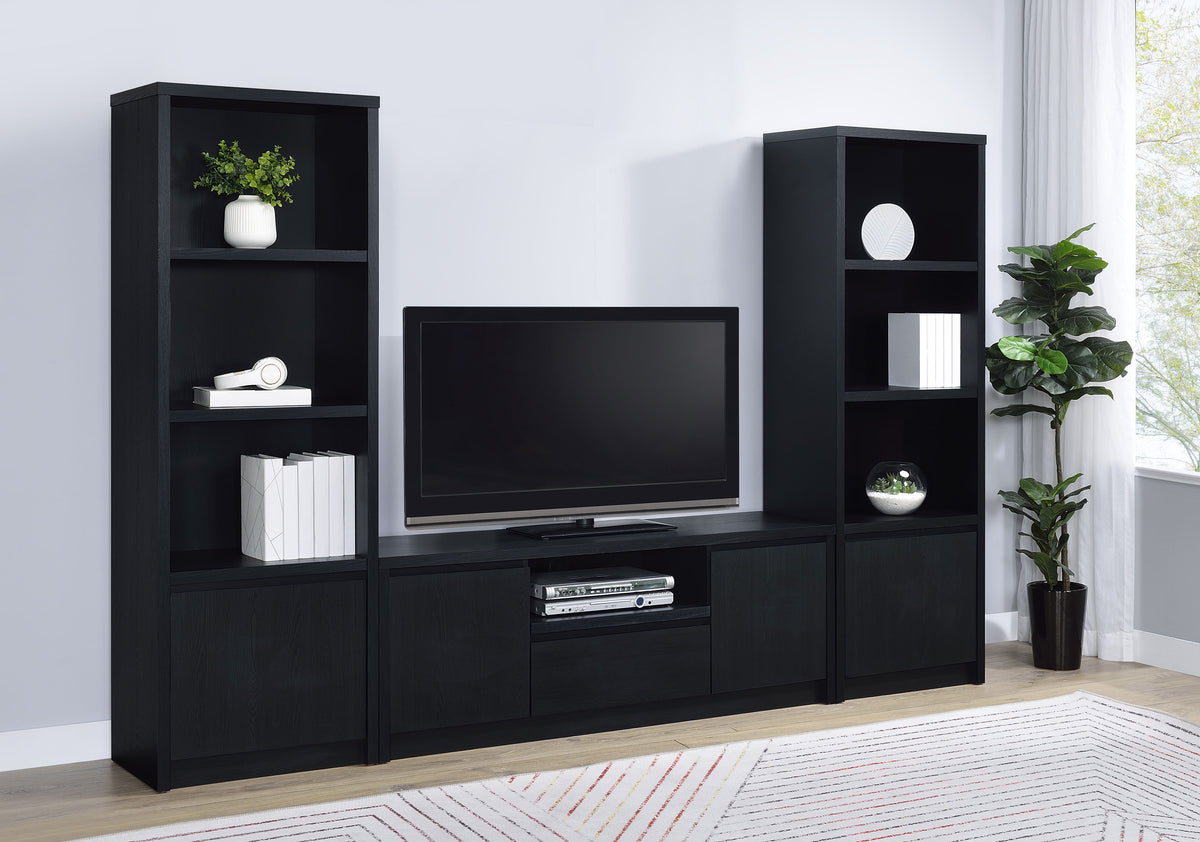 Tampa Furniture Outlet - Coaster - Winfield 3-piece Entertainment Center 60-inch TV Stand Black - 706222-SET
