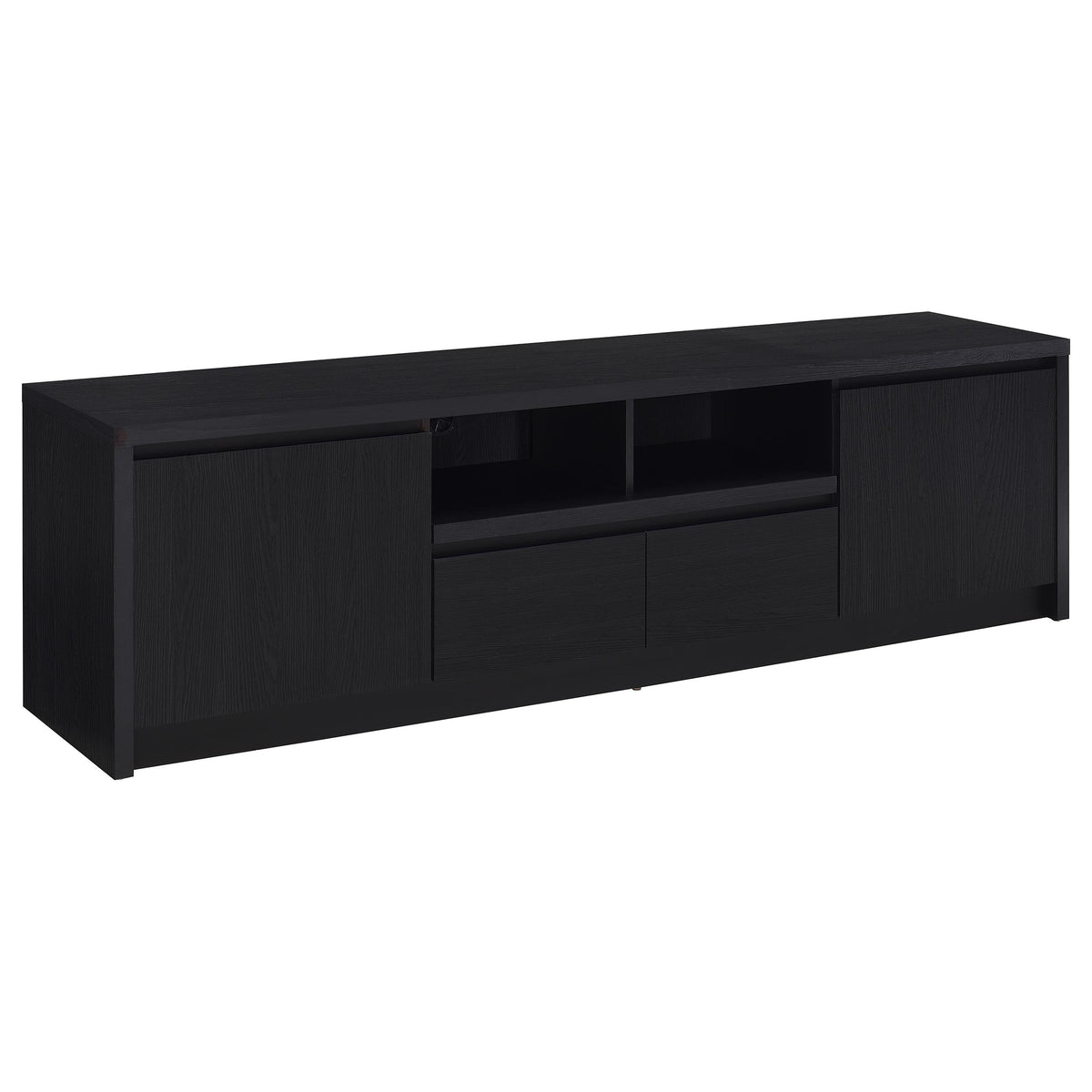 Tampa Furniture Outlet - Coaster - Winfield 78-inch 2-door TV Stand Media Console Black - 706223