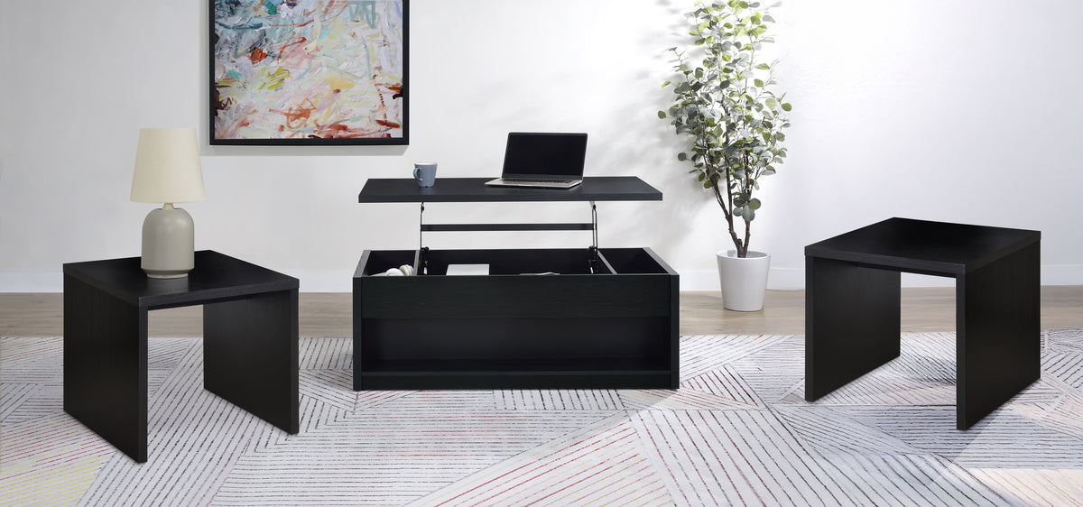 Tampa Furniture Outlet - Coaster - Knapp 3-piece Lift Top Coffee Table Set Black - 706228-S3