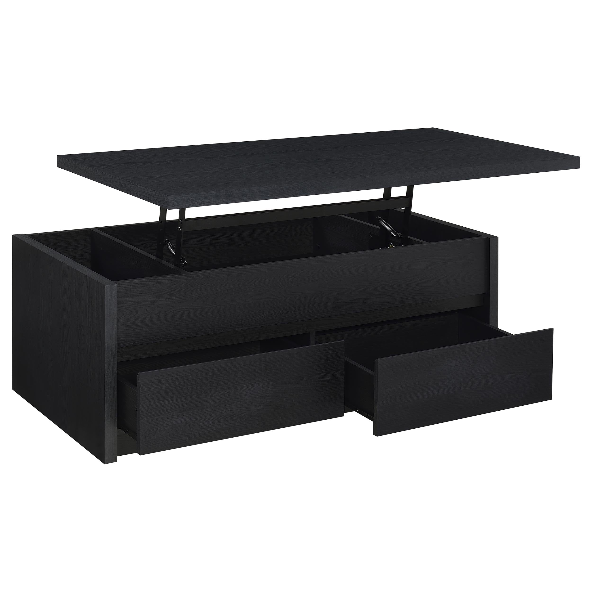 Tampa Furniture Outlet - Coaster - Knapp Lift Top Cocktail Coffee Table with Dual Drawers Black - 706228