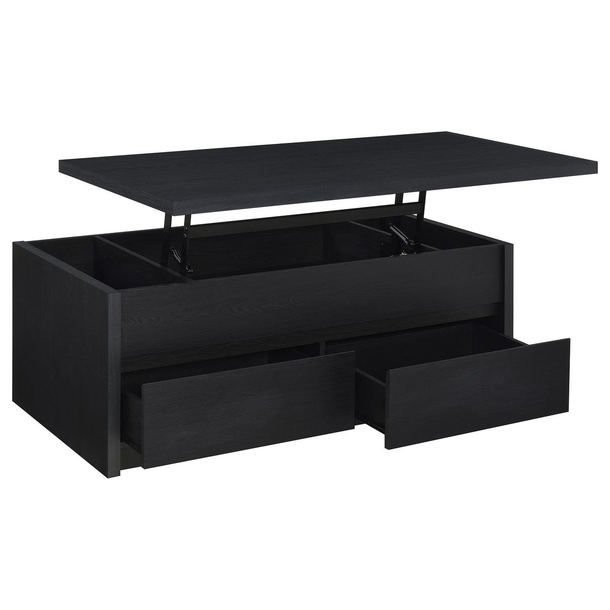 Tampa Furniture Outlet - Coaster - Knapp Lift Top Cocktail Coffee Table with Dual Drawers Black - 706228
