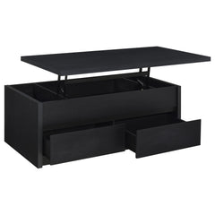 Tampa Furniture Outlet - Coaster - Knapp Lift Top Cocktail Coffee Table with Dual Drawers Black - 706228