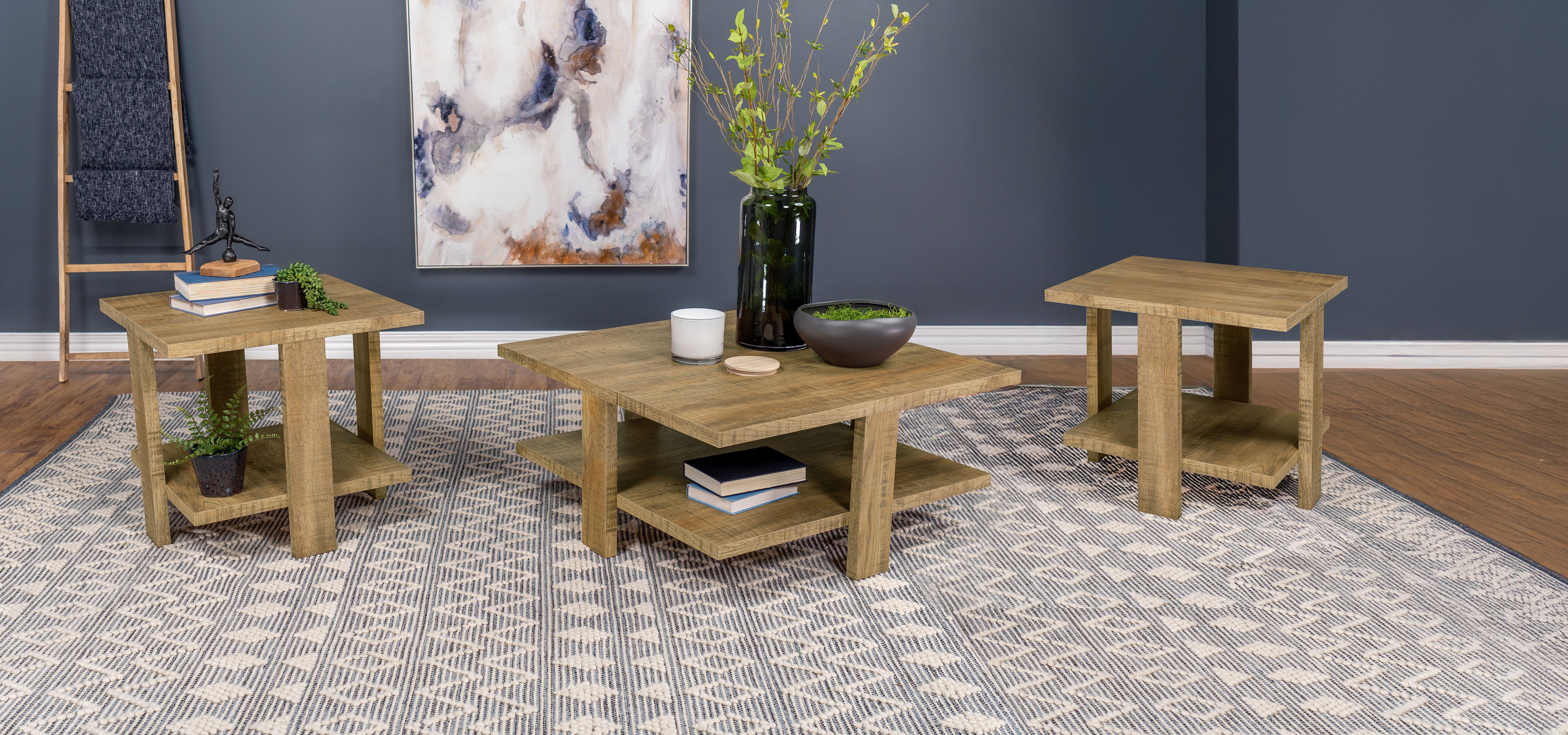 Tampa Furniture Outlet - Coaster - Dawn 3-piece Round Coffee and End Table Set Mango Brown - 707718-S3