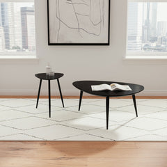 Tampa Furniture Outlet - Coaster - Odessa 2-piece Triangular Coffee and End Table Set Black - 707918-S2