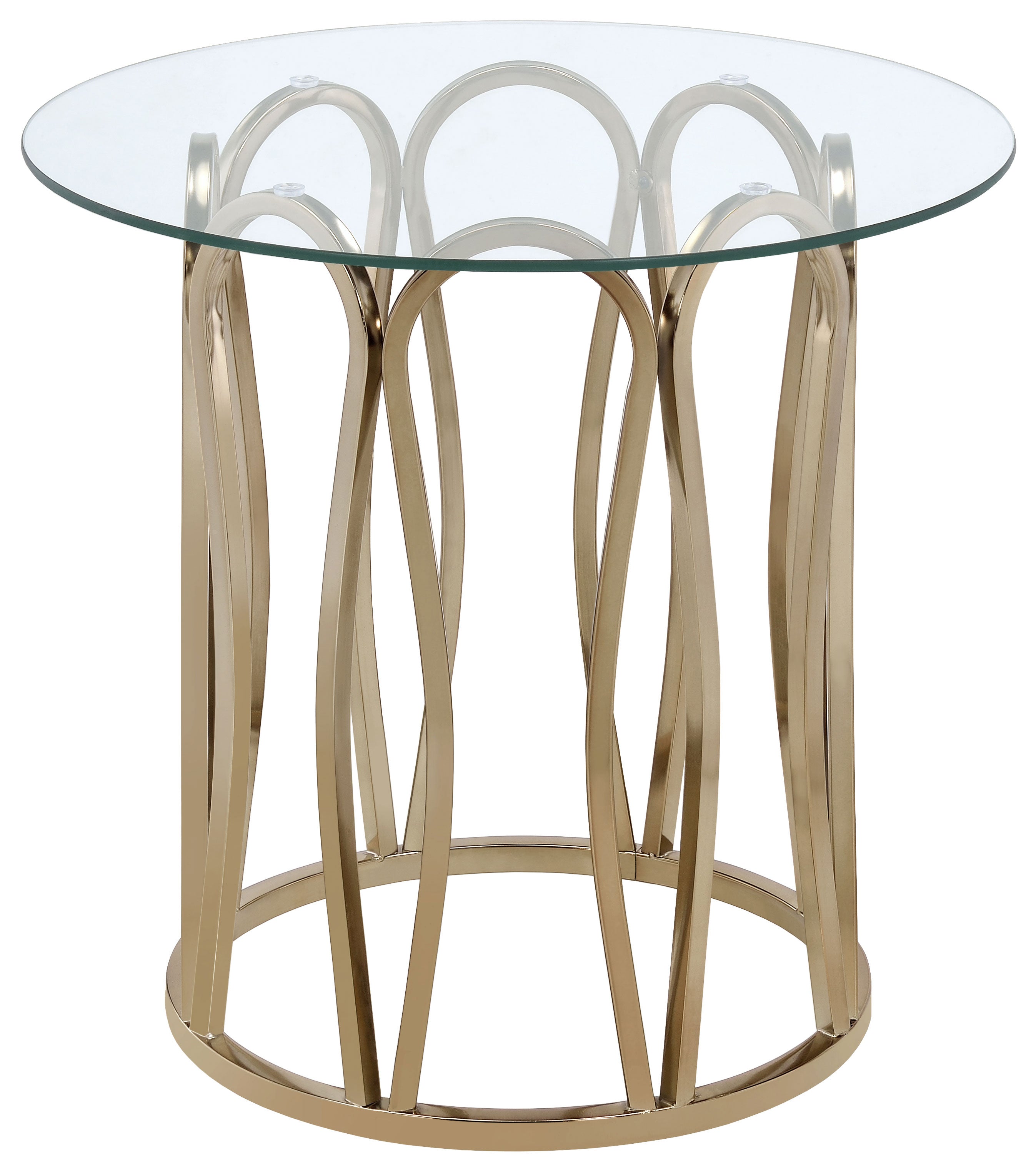 Tampa Furniture Outlet - Coaster - Monett Round Glass Top Side End Table Chocolate Chrome - 708057