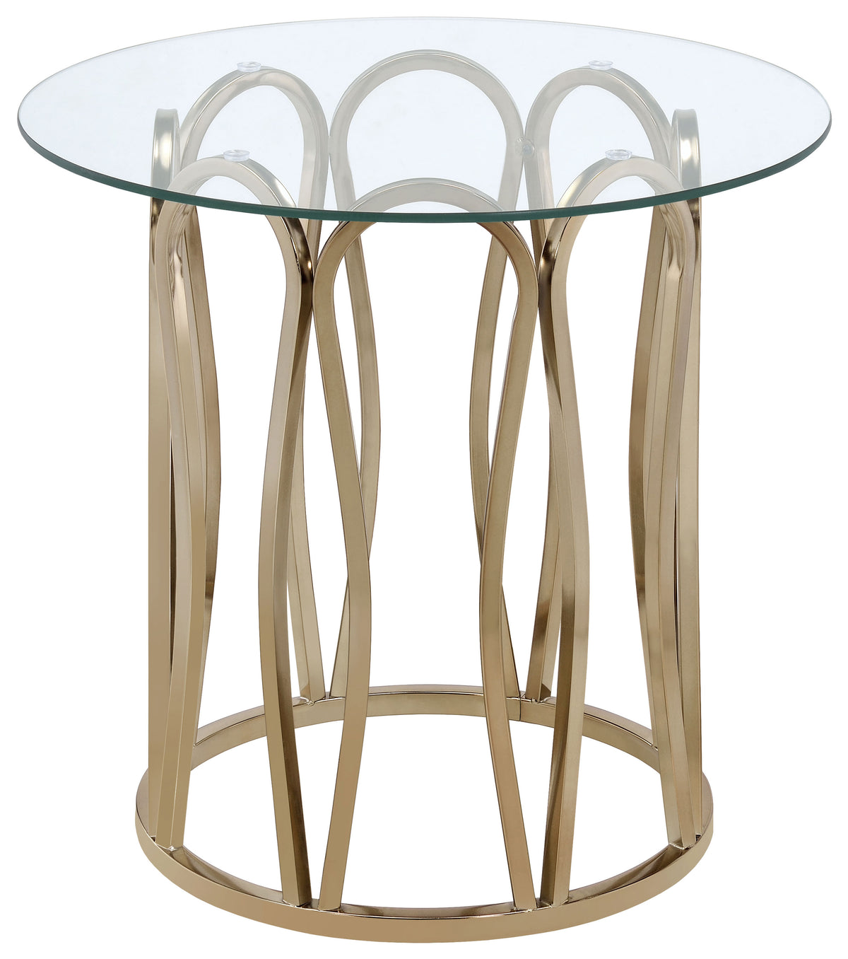 Tampa Furniture Outlet - Coaster - Monett Round Glass Top Side End Table Chocolate Chrome - 708057