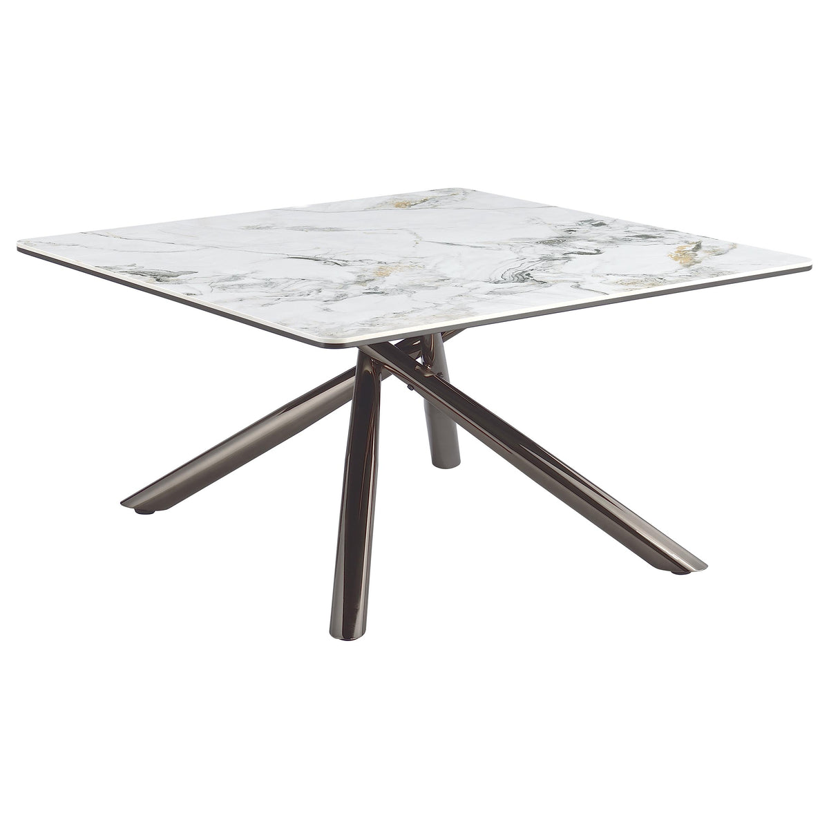 Tampa Furniture Outlet - Coaster - Carvell Square Sintered Stone Top Coffee Table Mirage White - 708138
