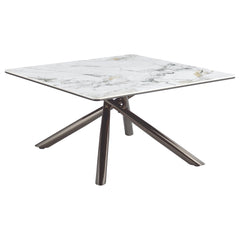Tampa Furniture Outlet - Coaster - Carvell Square Sintered Stone Top Coffee Table Mirage White - 708138