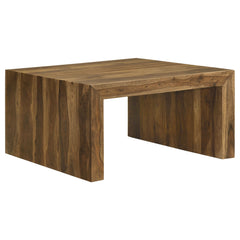Tampa Furniture Outlet - Coaster - Odilia Square Solid Wood Coffee Table Auburn - 708418