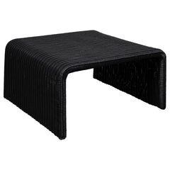 Tampa Furniture Outlet - Coaster - Cahya Woven Rattan Square Coffee Table Black - 708518