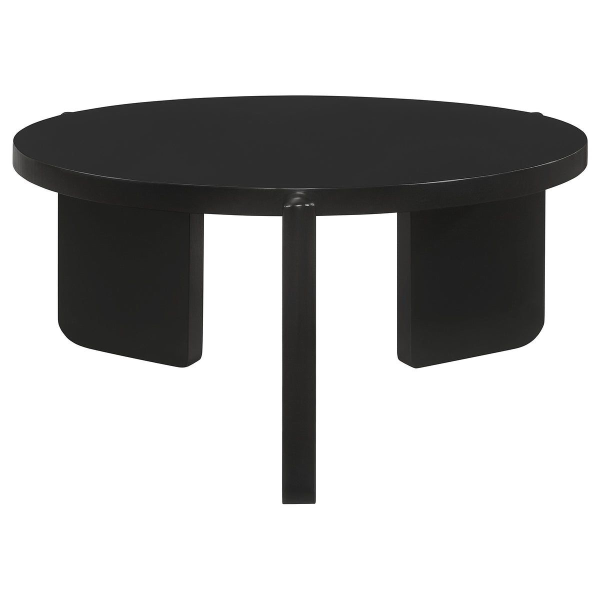 Tampa Furniture Outlet - Coaster - Cordova Round Solid Wood Coffee Table Black - 709678