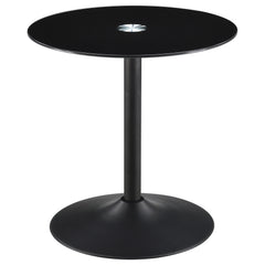 Tampa Furniture Outlet - Coaster - Ganso Round Metal End Table With Tempered Glass Top Black - 709687