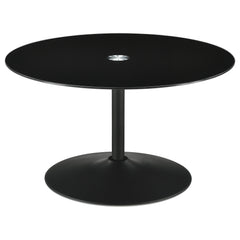 Tampa Furniture Outlet - Coaster - Ganso Round Metal Coffee Table With Tempered Glass Top Black - 709688