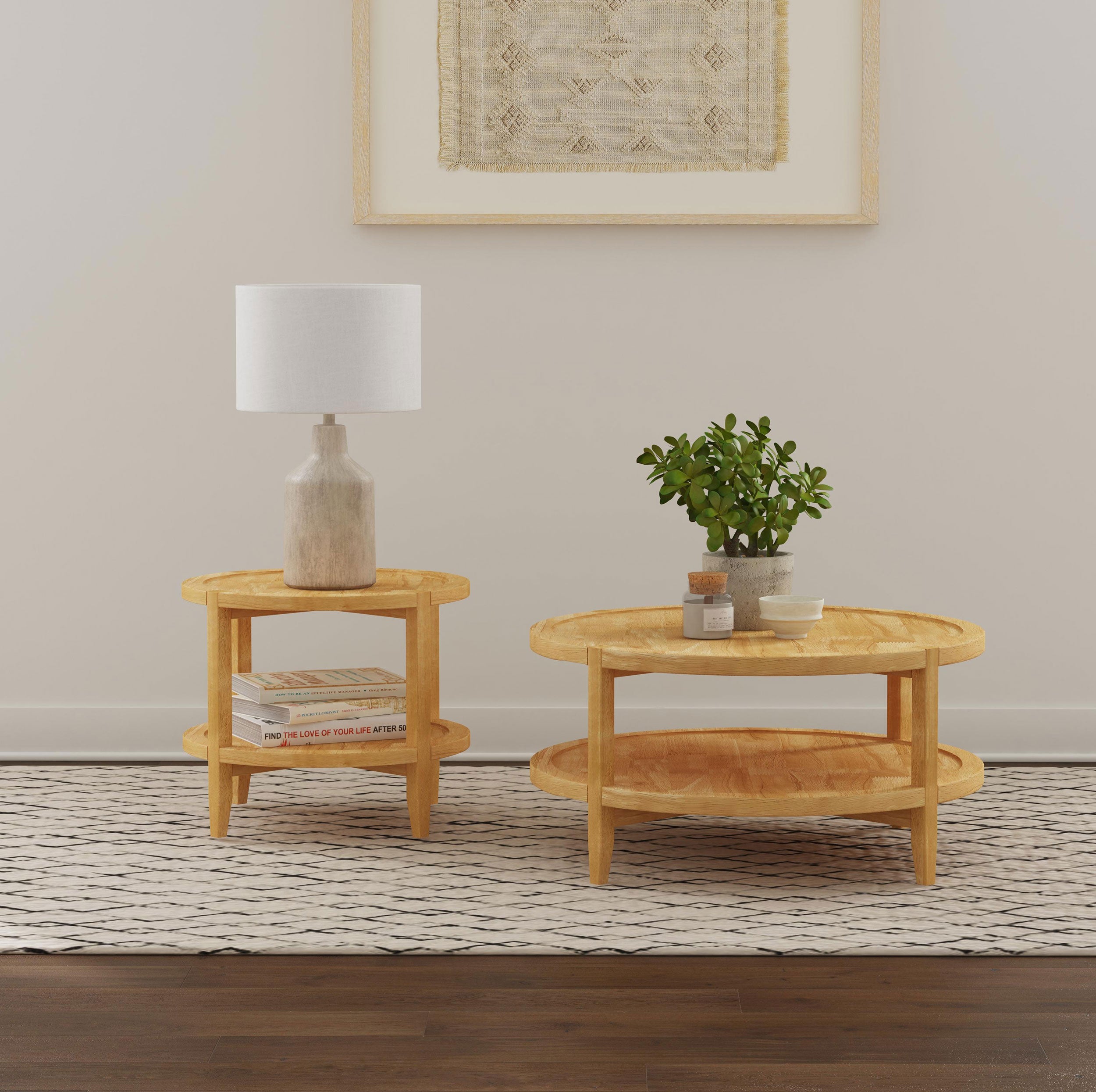 Tampa Furniture Outlet - Coaster - Camillo 2-piece Round Coffee and End Table Set Maple  - 709698-S2
