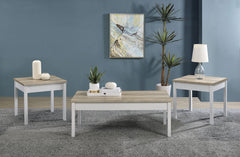 Tampa Furniture Outlet - Coaster - Stacie 3-piece Coffee Table Set Distressed Pine and White - 709950