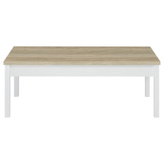Stacie 3-piece Coffee Table Set Distressed Pine and White