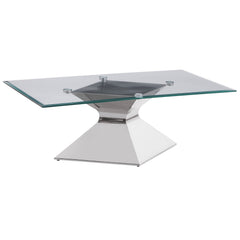 Tampa Furniture Outlet - Coaster - Jenny Glass Top Stainless Steel Coffee Table Chrome - 710208