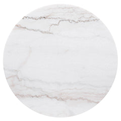 Jason Round White Marble Top Side End Table Charcoal