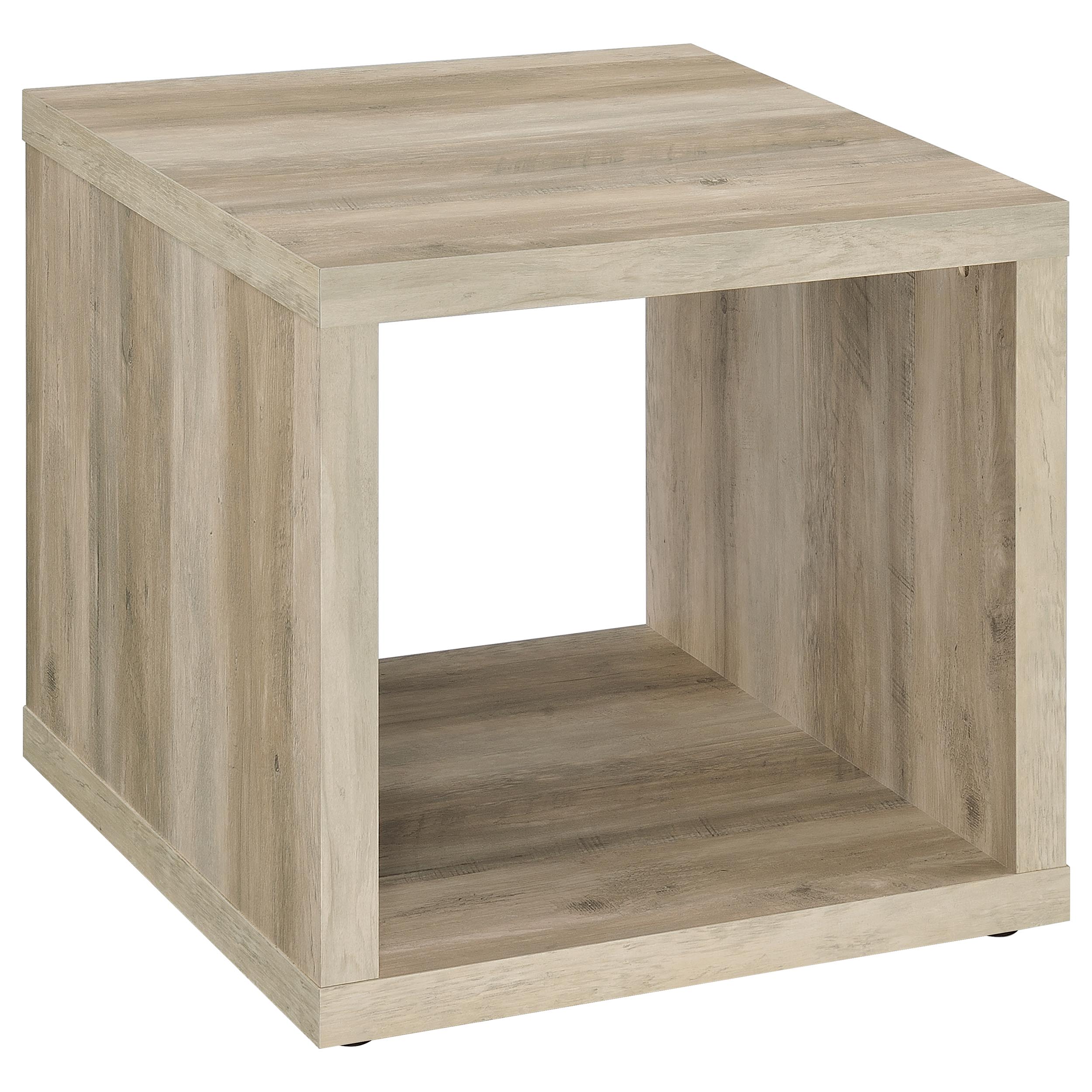 Tampa Furniture Outlet - Coaster - Frisco Square Engineered Wood Side End Table Distressed Pine - 710517