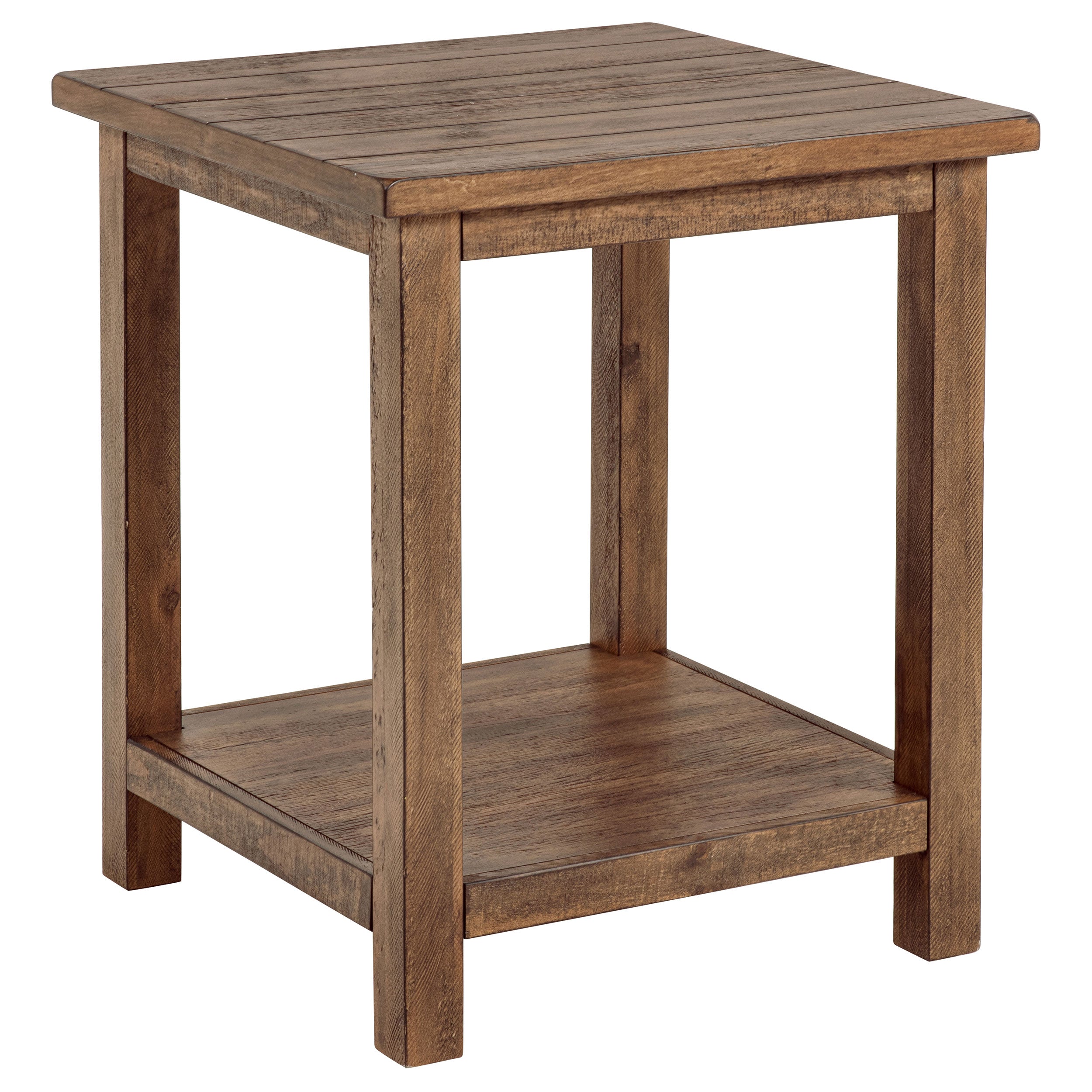 Tampa Furniture Outlet - Coaster - Payne Wood End Table with Shelf Distressed Brown - 710546