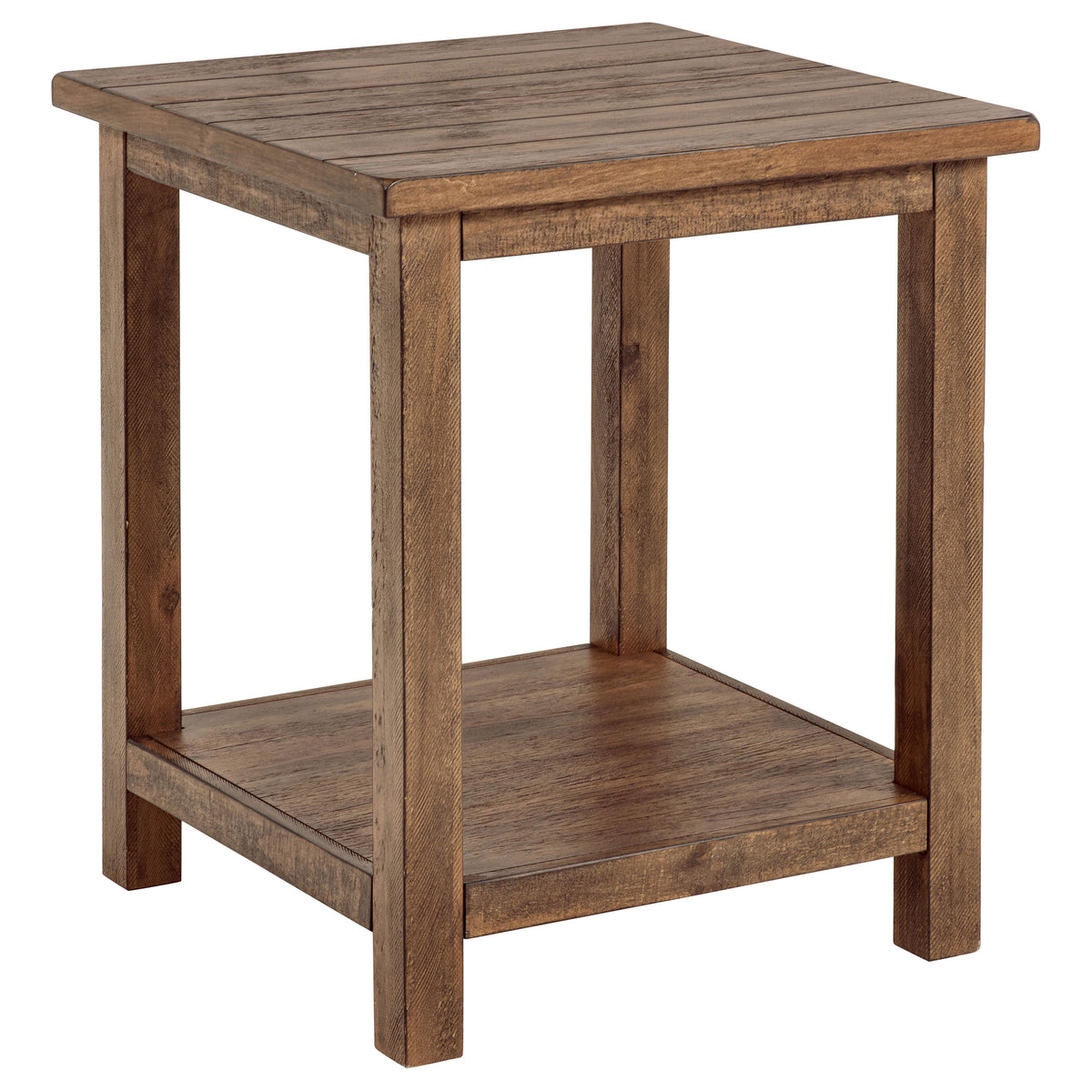 Tampa Furniture Outlet - Coaster - Payne Wood End Table with Shelf Distressed Brown - 710546