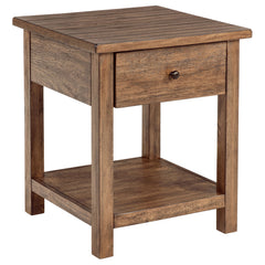 Tampa Furniture Outlet - Coaster - Payne 1-drawer Wood End Table with Shelf Distressed Brown - 710547
