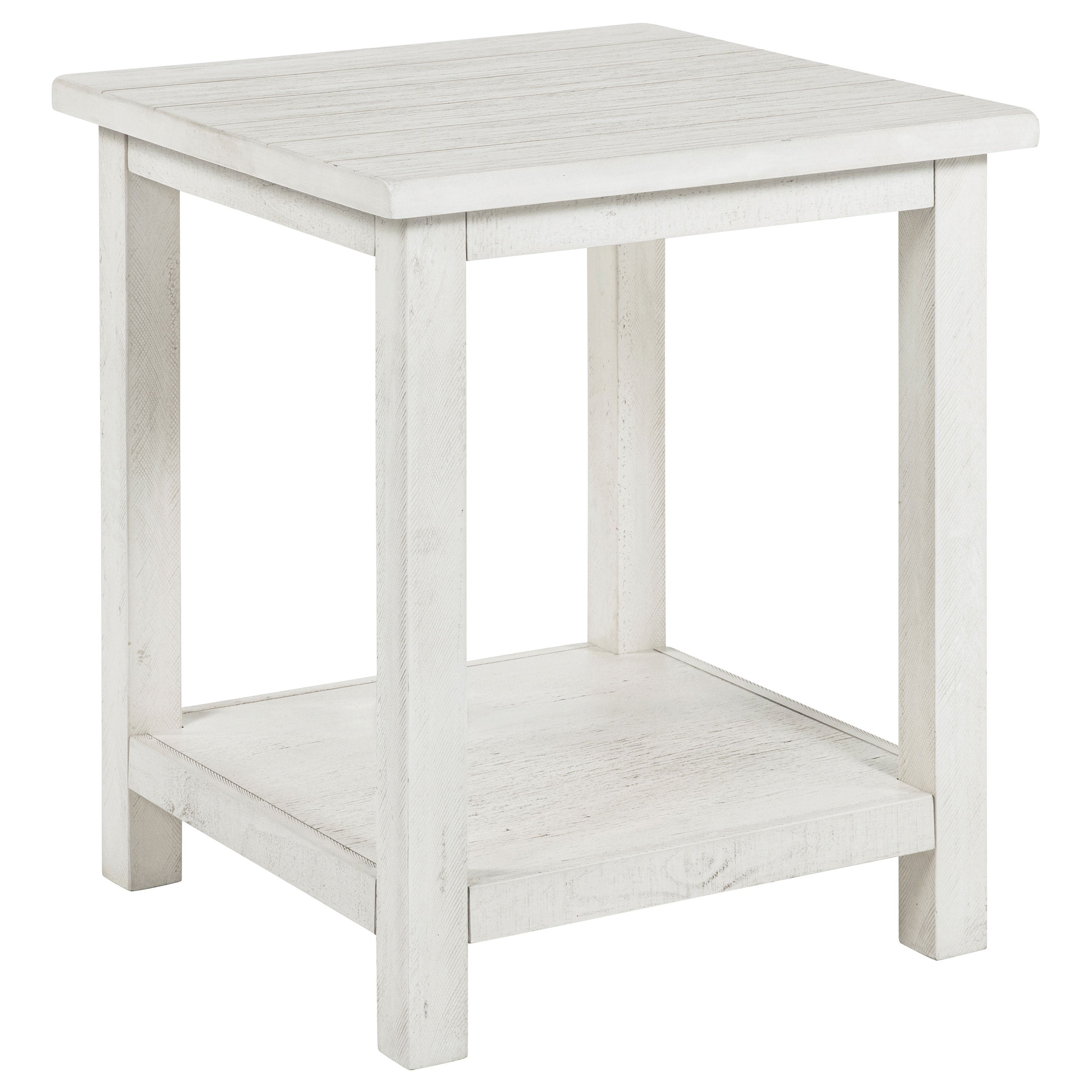 Tampa Furniture Outlet - Coaster - Payne Wood End Table with Shelf Distressed White - 710556