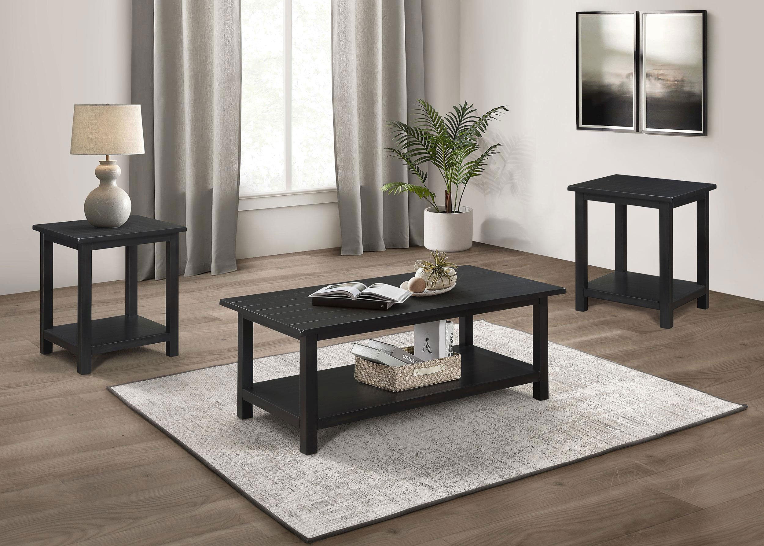 Tampa Furniture Outlet - Coaster - Payne 3-piece Coffee and End Table Set Distressed Java - 710568-S3A