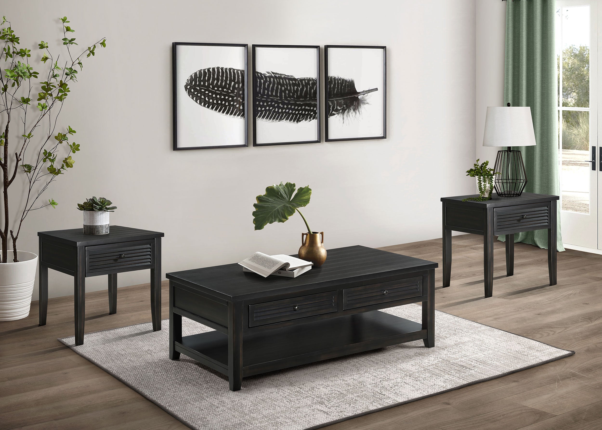 Tampa Furniture Outlet - Coaster - Concord 3-piece Coffee and End Table Set Distressed Java - 710578-S3