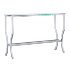 Tampa Furniture Outlet - Coaster - Saide Rectangular Glass Top Entryway Console Table Chrome - 720339
