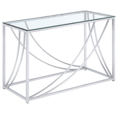 Tampa Furniture Outlet - Coaster - Lille Glass Top Entryway Console Table Accents Chrome - 720499